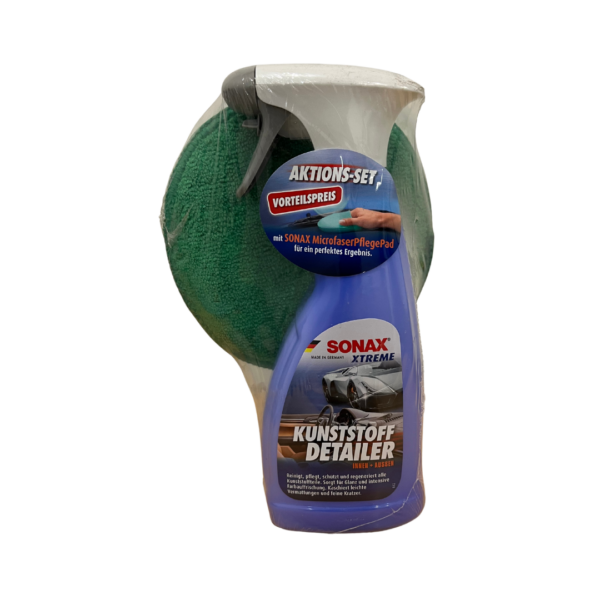 SONAX Kunststoff Detailer + SONAX MicrofaserPflegepad – 500ml Set